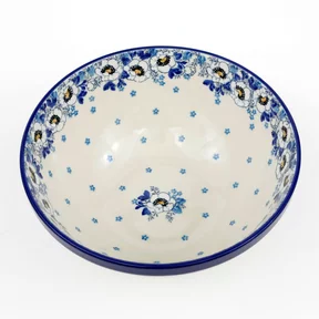 Miska ceramiczna 056 h-10cm <br> 2222X Biało-niebieskie anemony